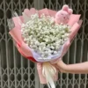 Bó Hoa Baby Thỏ Hồng Sinh Nhật