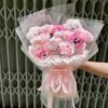 Bó Hoa Bằng Gấu Bông Mây và Hồng Sáp Thơm