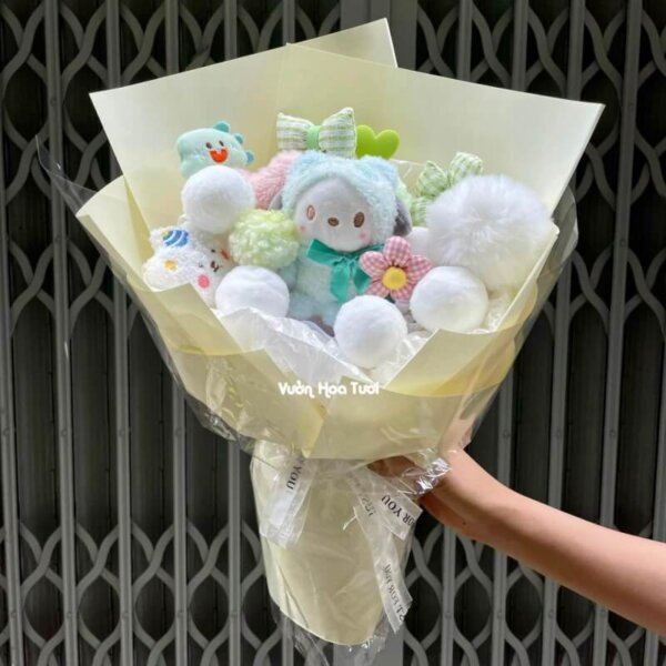 Bó hoa gấu bông xanh blue