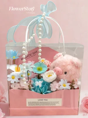 Hộp Quà Hoa Sáp Heo Bông