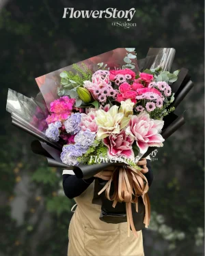 Lily Flowers Vibrant Festivity