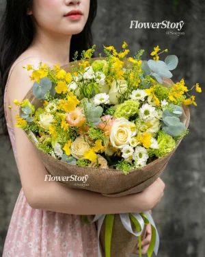 Bó Hoa Garden Mix White Smellty